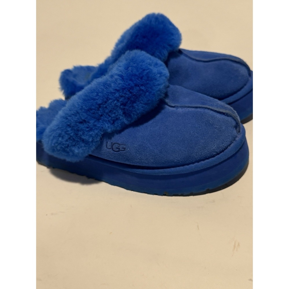 UGG Women's Coquette Slip On Suede Shearling Slippers Naval Blue Us 7